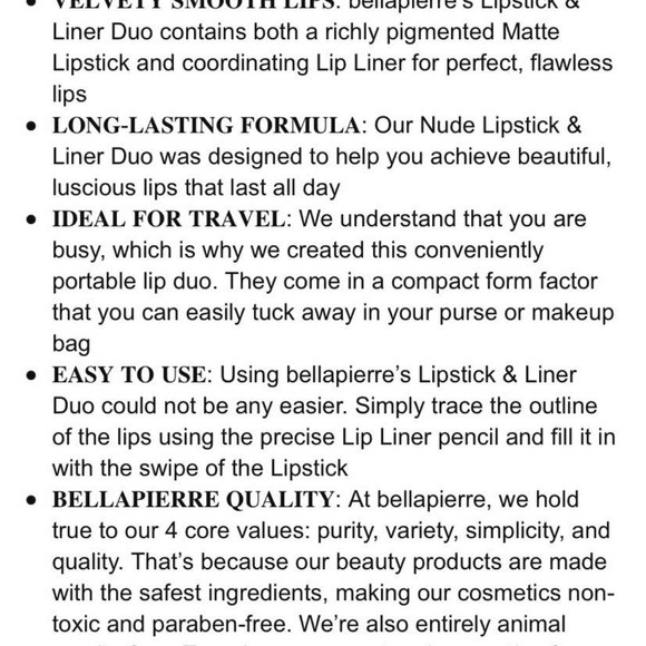 Bellapierre Cosmetics Lipstick & Liner Duo Nude - Picture 3 of 4